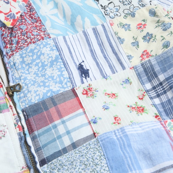 NWT Polo Ralph Lauren Women's Patchwork Quilted Cotton Linen Full Zip Jacket, M - Picture 4 of 8